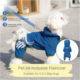 Dog Apparel Raincoat All-inclusive Four-legged Waterproof Rain Poncho Teddy Bomei Rainy Pet Clothes Small And Medium-sized Bichon