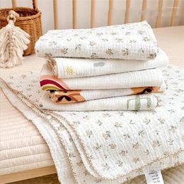 Blankets Muslin Swaddle Blanket Born Summer Baby For Boys Girls Soft Floral Receiving Crib Quilt Sleeping Cover
