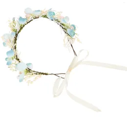 Bandanas Floral Crown Tiara Flower Headband Headbands For Women Wedding Bridal Hair Decor Ring Prom Headpiece Plastic Festival Crowns