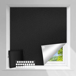 Adhesive Full Blackout Shade Fabric Curtain Portable Travel Blackout Balcony Curtain Free Punch DIY Black Curtain 240520