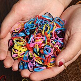 1000Pcs/Pack Colourful Small Disposable Elastic Hair Bands Scrunchie Girls Rubber Band Ponytail Holder Hair Accessories Hair Ties