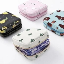 Storage Bags Girls Diaper Sanitary Napkin Bag Nylon Pads Package Coin Purse Jewellery Organiser Pouch Case