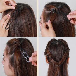 AWAYTR Girls Side Braid Hair Clips Wavy Twist Tool Hairpin Women Hair Device Diy Headwear Head Bands For Women Hair Accessories