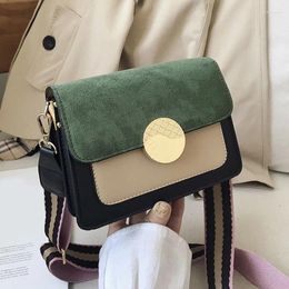 Bag Casual Nubuck Leather Crossbody For Women With Wide Strap Small Messenger Shoulder Bags Female Daily Travel Phone Purses
