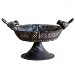 Candle Holders Vintage Iron Storage Tray Holder Bird Feeder European Retro Gardening Flower Pot Sun Dried Decoration