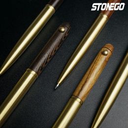 Wooden Retractable Roller Ball Pens Smooth Writing Signature Executive Business Point 0.5mm Handcrafted Vintage Gift Pen