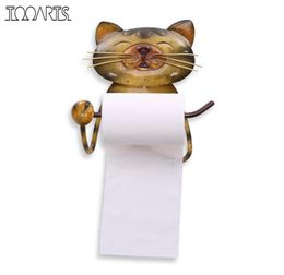 Cat Paper Towel Holder Vintage Cast Iron Dog Toilet Paper Holder Stand bathroom Organiser Hanger shelves for wall storage rack T201528794