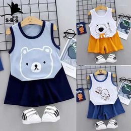 Clothing Sets Children's Cotton Vest Set Sleeveless Boys And Girls In Summer 2-piece Suit For Home Service
