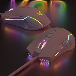 Ergonomic Wired Gaming Mouse 6400 DPI Optical Backlight Mice RGB Backlit Girl Gamer Mouse For PC Laptop Computer Desktop Game