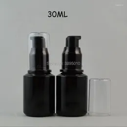 Storage Bottles 30ml Black Green Frosted Glass Lotion Bottle With Plastic Pump Cosmetic Packing For Liquid F800