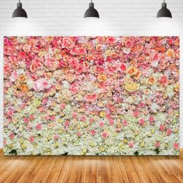 Custom Name Photo Flower Wall Birthday Party Banner Background Baby Shower Bridal Wedding Diy Photography Backdrops Photocall