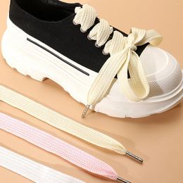 Shoe Parts 1 Pair Of Widened Flat Double-layer Polyester Shoelaces 2.2cm 3 Colors Fashion High Quality Casual Sneaker Women Hoodie Cord DIY