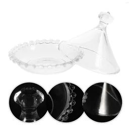 Decorative Figurines Candy Plate Household Birthday Decoration Girl Mini Trifle Bowls Glass Clear Cake Stand