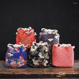 Gift Wrap Portable Cotton Empty Fabric Bag Cloth One Teapot String Linen Tied Tea Cups Teaware Storage Pouches Daily Use