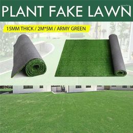 Decorative Flowers 2x5M Artificial Synthetic Fake Grass Turf Plastic Green Plant Lawn Garden Decor