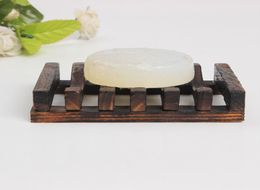 2022 Natural Bamboo Wood Soap Dishes Storage Holder Plate Bathroom Shower Soap Tray ST0743213913