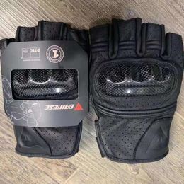 Cycling Gloves Motorcycle Summer Half Finger Riding Anti Drop Cowhide Breathable Men's And Women's Carbon Fibre