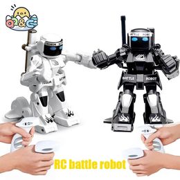 RC Robot Battle Boxing Robot Toy Remote Control Robot 24G Humanoid Fighting Robot with Two Control Joysticks Toys for Kids 240304 Orseo