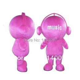 mascot Pink Mascot Costume Adult Size Music Spirit Doll Cartoon Character Mascotte Outfit Suit Mascot Costumes