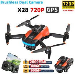 Drones Aircraft Modle JJRC X26 720P Dual Camera Drone Visual Barrier Avoidance Brushless Motor GPS 5G WIFI RC Drone Professional FPV Four Helicopters S24525