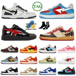 Fashion Top Quality SK8 Stas Designer Casual Shoes Low OG Original Camouflage Patent BapeShoes Flat Trainers Luxury Womens Mens Shark Face Jogging Silver Sneakers