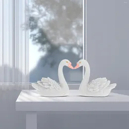 Garden Decorations 2 Pcs Decorative Ornaments Swan For Home Outdoor Cake Topper Resin Figurines And Statues Painted Car