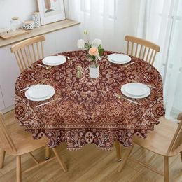 Table Cloth Vintage Flower Bohemia Round Tablecloth Waterproof Wedding Party Cover Holiday Dining