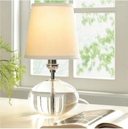 Table Lamps Modern Creative Simple Round White Crystal Soft Light For Bedroom Bedside Living Roomm Study