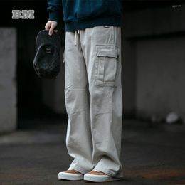 Men's Pants Japanese Streetwear Multi-Pocket Cargo High Quality Work Wear Harajuku Casual Straight-Leg Korean Fashion Trousers