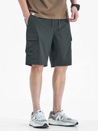 Summer Cargo Men Multi-Pocket Quick Dry Breathable Light&Thin Loose Bermuda Khaki Short Male Straight Casual Shorts