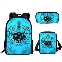 Backpack Creative Fashion Blue Tribal 3D Print 3pcs/Set Pupil School Bags Laptop Daypack Inclined Shoulder Bag Pencil Case