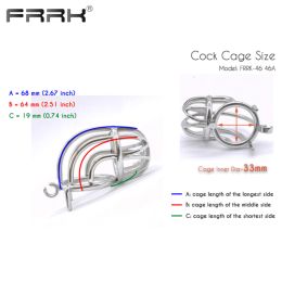 Curve FRRK Chastity Cage Device Water Tap Cell Mate Penis Rings Male Bird Lock Metal Cock Belt Bondage Sex Toys for BDSM Games