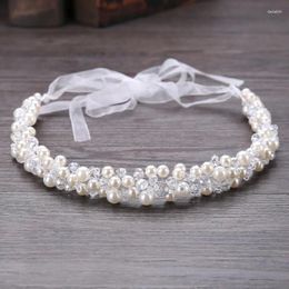 Headpieces Crystal Beads Ribbon Hairbands Rhinestone Pearl Headbands Beaded Head Chain Bridal Wedding Hair Accessories Jewelry Hairband