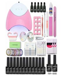 Nail Set with UV Led Lamp 36W 12 Colour Nail Gel Polish Acrylic Nail Kit Base Top Coat Gel Varnish Manicure Tools Set4743675