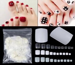 False Nails 500Pcsbag Toe Tips French Foot Acrylic Artificial Fake Full Cover Manicure Tools Professional Nail Decor6520418