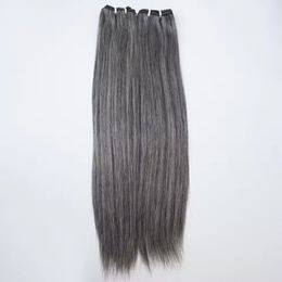 Light Yaki Straight Hair Extensions Salt And Pepper Hair Silver Grey Hair Movement Brazilian Hair Weave Bundles White Human Hair