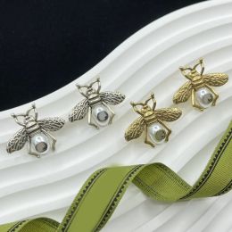 Classic Brand Designer Earrings Eardrop Bee Letter G Pearl Charm Ear Clip Stud Earrings 18K Gold Silver Plated Dangle Drop Earring for Women Wedding Designer Jewellery