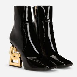 Новый элегантный дизайнер брендов женский keira angle boots черные патентные кожа