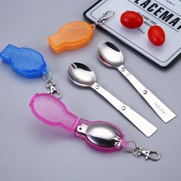 Chopsticks Outdoor Folding Travel Camping Utensil Stainless Pocket Spoon Fork Light Small Foldable Picnic Tool Tableware