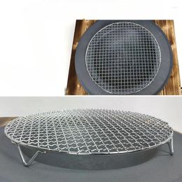 Tools Round Stainless Steel Bbq Net With Foot Barbecue Grill Meshes Cooling Rack Steam Baking Versatile Outdoor Tool