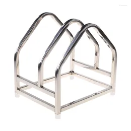 Kitchen Storage Stainless Steel Double-layer Pot Lid Holder Durable Cutting Board Rack Shelf Household Desktop