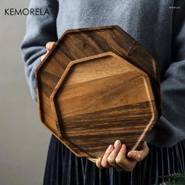 Tea Trays Simple Wood Plates Bread Tray Sushi Cake Snacks Coffee Fruit Dishes Decorative Solid Wooden Kitchen Tableware