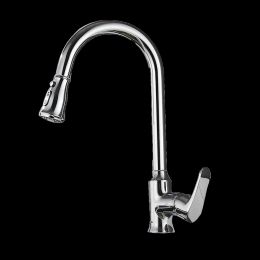 Kitchen Pull-Out Faucet Hot And Cold Retractable Copper Dishwashing Basin Hand Sink Household Universal Faucet