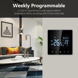 Tuya Smart Wifi Thermostat Electric Floor Heating Water/Gas Boiler Thermostat LCD Touch Temperature Control Google Home Alexa