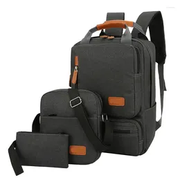 School Bags 3pcs Backpack Set Women Men Laptop Shoulder Bag Water-resistant Small Pocket High-capacity Outdoor Camping Travel