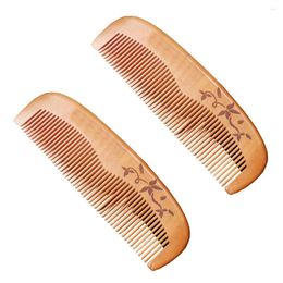 Party Favour 2Pcs Natural Wood Head Massage Comb Scalp Comb/No Static Hair Care For Caring Relaxation