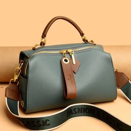 Высококачественная сплошная кожаная сумка на плече для женщин для женщин роскошные женские сумочки дизайнерская женская мессенджерный тота Sac 240520