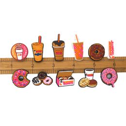 1pcs Dunkin Donuts Coffee Donut обувь шармс шармны сандалии аксессуары садовые туфли украшения пряжка декорация детская вечеринка подарок