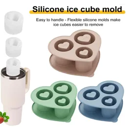 Baking Moulds Bpa-free Ice Tray Silicone Cube Mold Heart Shaped With For Tumbler Cocktails Slow-melting