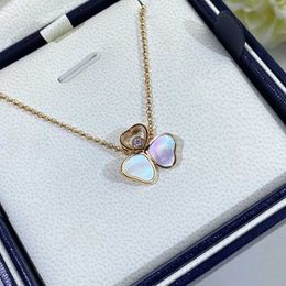 Pendant Necklaces High quty rose Gold Butterfly Heart necklace Ladies Fashion simple luxury brand jewelry party Christmas gift T240524